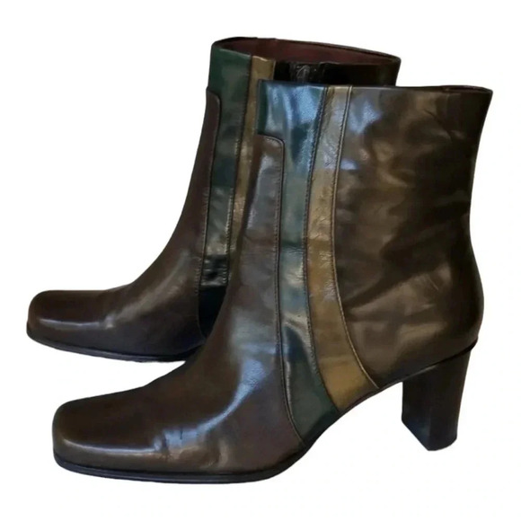 Liz Claiborne Flex Trinity Leather Ankle Boots Reddish Brown Size 8.5 - Picture 2 of 14